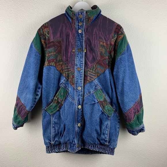 current seen Jackets & Blazers - Vintage Denim Aztec Jacket NOT FOR SALE